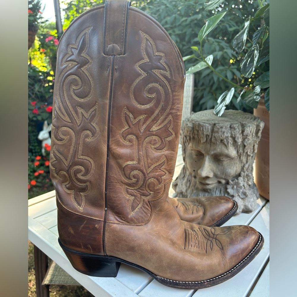 Justin Boots Tan and Cream Western Boots  Men’s Size 12D